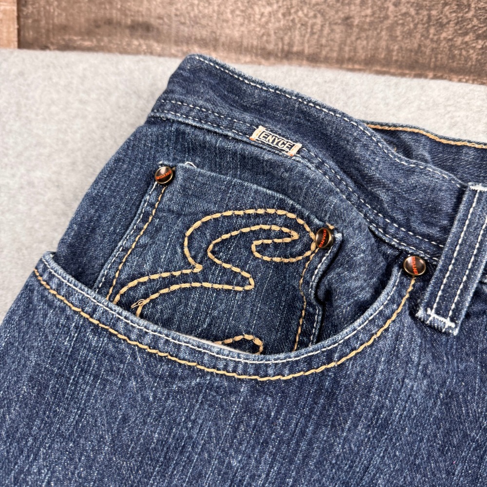 Enyce Jeans Mens 42 Blue Baggy Loose Wide Leg Embroidered Logo Streetwear Y2K - Picture 5 of 10